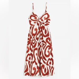 H&M Red and White Midi Dress